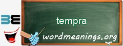WordMeaning blackboard for tempra